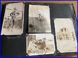 1916-1922 PHOTO ALBUM 215 antique photographs WWI SOLDIERS BASEBALL AUTOMOBILES