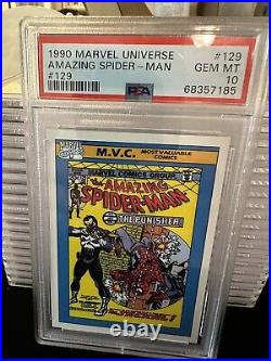 1990 MARVEL UNIVERSE #129 Amazing Spider-Man Punisher 1st Appearance PSA 10 RC