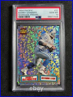 1994 Pacific Collection Marquee Prisms #27 Barry Sanders Lions PSA 10 Gem Mint