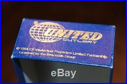 1994 United Cutlery COLT Hunter Sporting Knife, Belt Buckle & Shadow Box Display