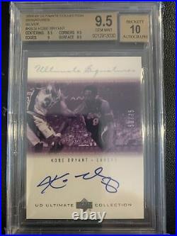 2000 Ultimate Collection Kobe Bryant Signatures Silver /75 BGS 9.5 AUTO 10