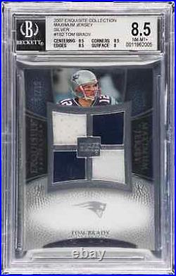 2007 Exquisite Collection #TB2 Tom Brady Maximum Jersey Silver 34/75 BGS 8.5