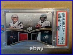 2009 UD Exquisite Collection Tom Brady Donovan McNabb Combo Patch #/50