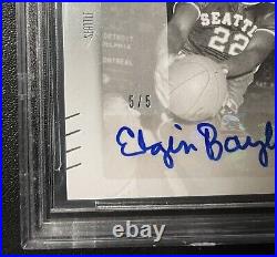 2010 Ultimate Collection Big Game Signatures Silver Elgin Baylor AUTO /5 BGS 10