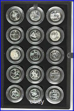 2012 LONDON OLYMPICS SILVER 50p SPORTS COLLECTION Full Set with Certificates