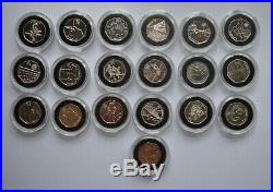 2012 London Olympics Silver 50p Sport Collection Part Set COA + BOX 19 Coins