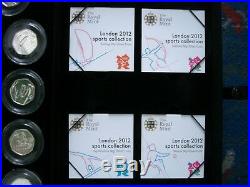 2012 ROYAL MINT LONDON OLYMPICS SILVER PROOF 50p SPORTS COLLECTION COAs FREEPOST