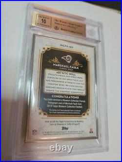 2013 Topps Museum Collection Marshall Faulk Silver Framed 14/20 BGS 9.5