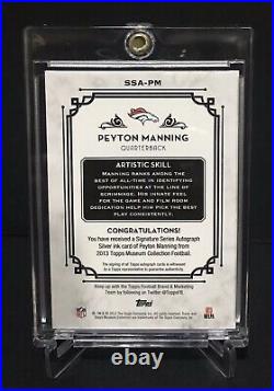 2013 Topps Museum Collection Peyton Manning Signature Silver Ink Autograph 4/5