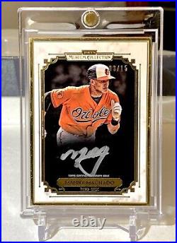 2014 Topps Museum Collection Gold Frame Silver Ink Auto MANNY MACHADO /15 Rare