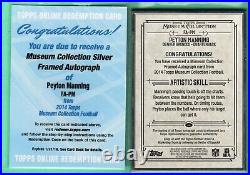 2014 Topps Museum Collection Peyton Manning Silver Framed Auto 8/25 MINT RARE
