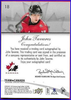 2015-16 UD Team Canada Master Collection JOHN TAVARES #18 Autograph 20/25