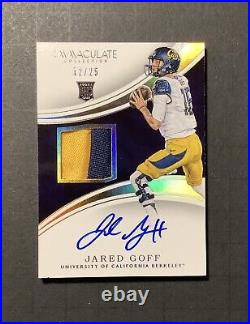 2016 Jared Goff Immaculate Jersey Auto RC 12/25 Autograph Rookie SP Rare HTF 2