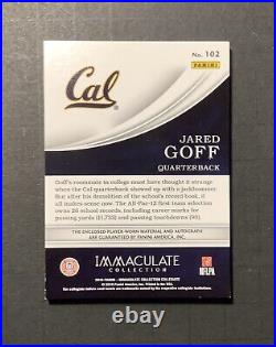 2016 Jared Goff Immaculate Jersey Auto RC 12/25 Autograph Rookie SP Rare HTF 2