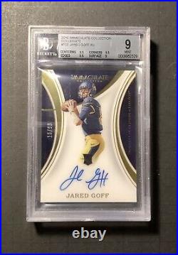 2016 Jared Goff JERSEY # 16/99 Immaculate Auto RC Autograph Rookie SP BGS 9 / 10
