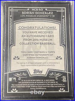 2016 Topps Museum Collection Adrian Gonzalez Silver Framed Ink Auto 3/5 SSP