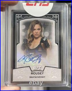 2016 Topps UFC Museum Collection Knockout Ronda Rousey Silver Frame Auto /15