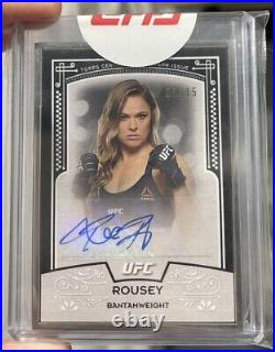 2016 Topps UFC Museum Collection Knockout Ronda Rousey Silver Frame Auto /15