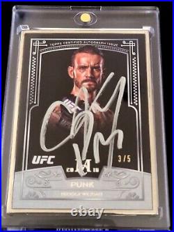 2016 Topps UFC Museum Collection SSP Silver Ink Framed Auto CM Punk #3/5