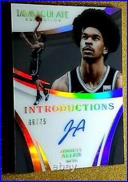 2017-18 JARRETT ALLEN Panini Immaculate Introductions /75 Rookie Autograph RC