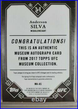 2017 Anderson Silva UFC Museum Collection Silver Auto 1/19. ONLY 19 ON THE PLANET