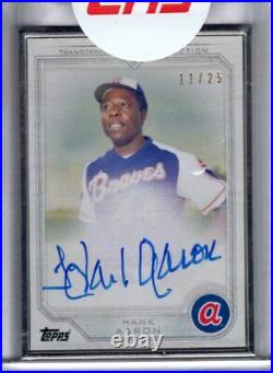2017 Topps Transcendent VIP Auto HANK AARON Silver Framed 11/25 AUTOGRAPH Braves