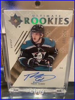 2018 Upper Deck Ultimate Collection Troy Terry Rookie Auto RC #87 #/299 Ducks SP