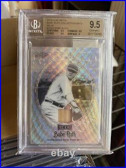 2019 Leaf Metal Babe Ruth Collection Game Used BAT /7 SILVER WAVE BGS 9.5