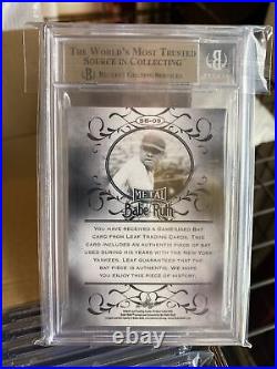 2019 Leaf Metal Babe Ruth Collection Game Used BAT /7 SILVER WAVE BGS 9.5