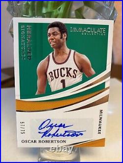 2020-21 Panini Immaculate Collection Heralded Auto #HS-OSC Oscar Robertson 57/75