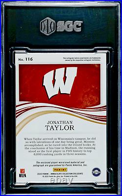 2020 Immaculate Collection #116 Jonathan Taylor RPA Silver #/49, SGC 9.5