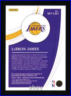 2020 Immaculate Lebron James #mt-lbj Patch Silver 44/49 Game Worn Jersey Relic