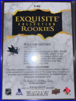 2021-22 Exquisite Collection William Eklund Silver Rookie Rc Auto On Card /99