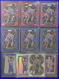 2021-22 Jaden Springer Panini Prizm Rainbow Collection Silver Blue 75 Red Ice