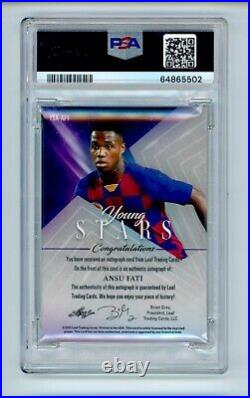 2021 Ansu Fati Leaf Young Stars FC Barcelona Autographed Card PSA 10 Auto 9 GEM