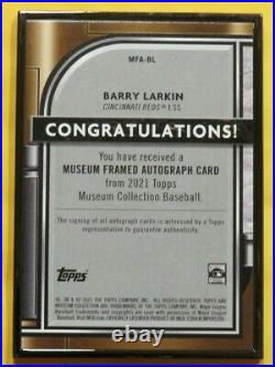 2021 Barry Larkin Topps Museum Collection Framed Auto Silver Ink 4/5 Reds