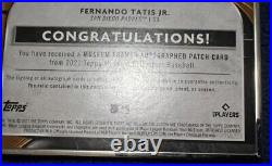 2021 Fernando Tatis Jr Auto Topps Museum Collection Framed Patch Relic 1/1 Rare