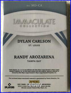 2021 Immaculate Baseball Dylan Carlson Randy Arozarena Dual Patch 13/15 AL ROY