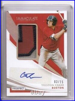 2021 Immaculate Collection Triston Casas Holo Silver Prospect Patch Auto /15