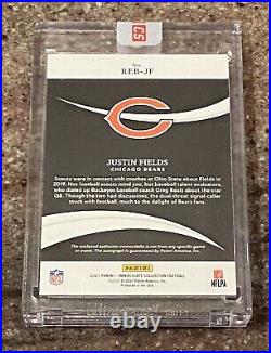 2021 Justin Fields Panini Immaculate Eye Black Rookie Auto /39 RPA sealed