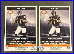 2021 NFL Sticker Collection Justin Fields Rookie Foil Numbered /299 Parallel Lot