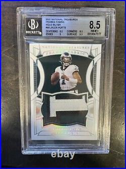 2021 National Treasures Framed Fabric Holo Silver Alen Hurts /25 Bgs 8.5