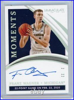 2021 Panini Immaculate Collection Collegiate Moments Auto #IM-FW Franz Wagner