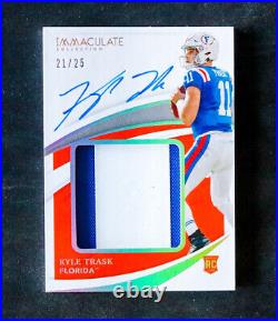 2021 Panini Immaculate Collegiate Kyle Trask Rookie Auto On-Card SSP /25