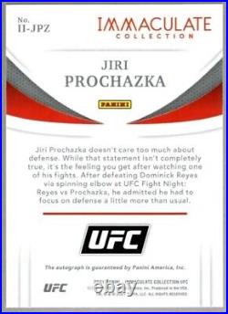 2021 Panini UFC Immaculate Jiri Prochazka Auto Rookie RC Autograph /99