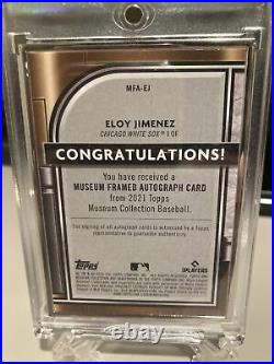 2021 Topps Museum Collection ELOY JIMENEZ Framed Auto Silver 1/15 WHITE SOX