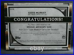 2021 Topps Museum Collection Eddie Murray Archival Autographs /25 silver ink hof