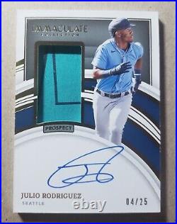 2022 Immaculate Collection Julio Rodriguez Prospect Autograph Patch /25 Mariners