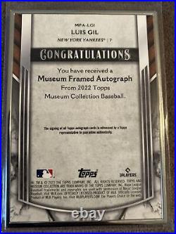 2022 Topps Baseball Museum Collection Luis Gil Yankees Silver Framed RC Auto /15