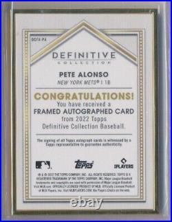 2022 Topps Definitive Collection Pete Alonso on card Auto Autograph /30 Mets